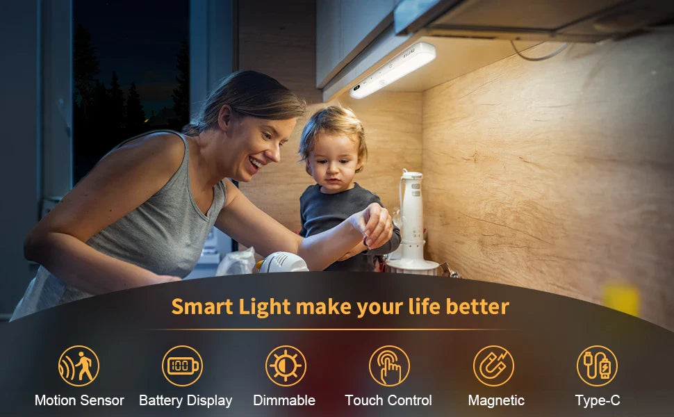 WILLED Motion Sensor Cabinet Light Battery Display